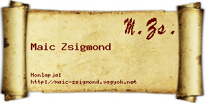 Maic Zsigmond névjegykártya